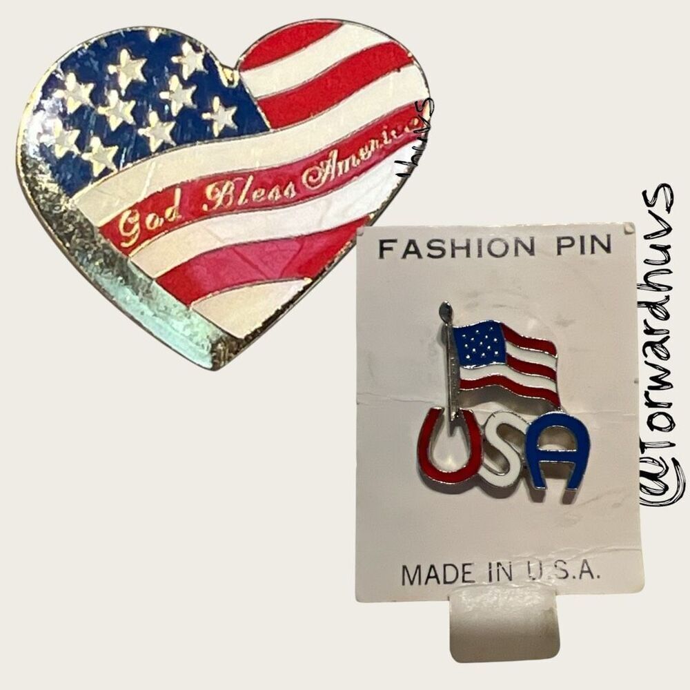 Bundle Sale 3 for $15 | God Bless the United States Pin & USA Flag Pin